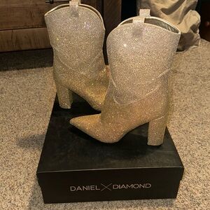 DanielXDiamond JOHNNY GUITAR GOLD OMBRÉ RHINESTONE SEQUIN COWGIRL BOOTS